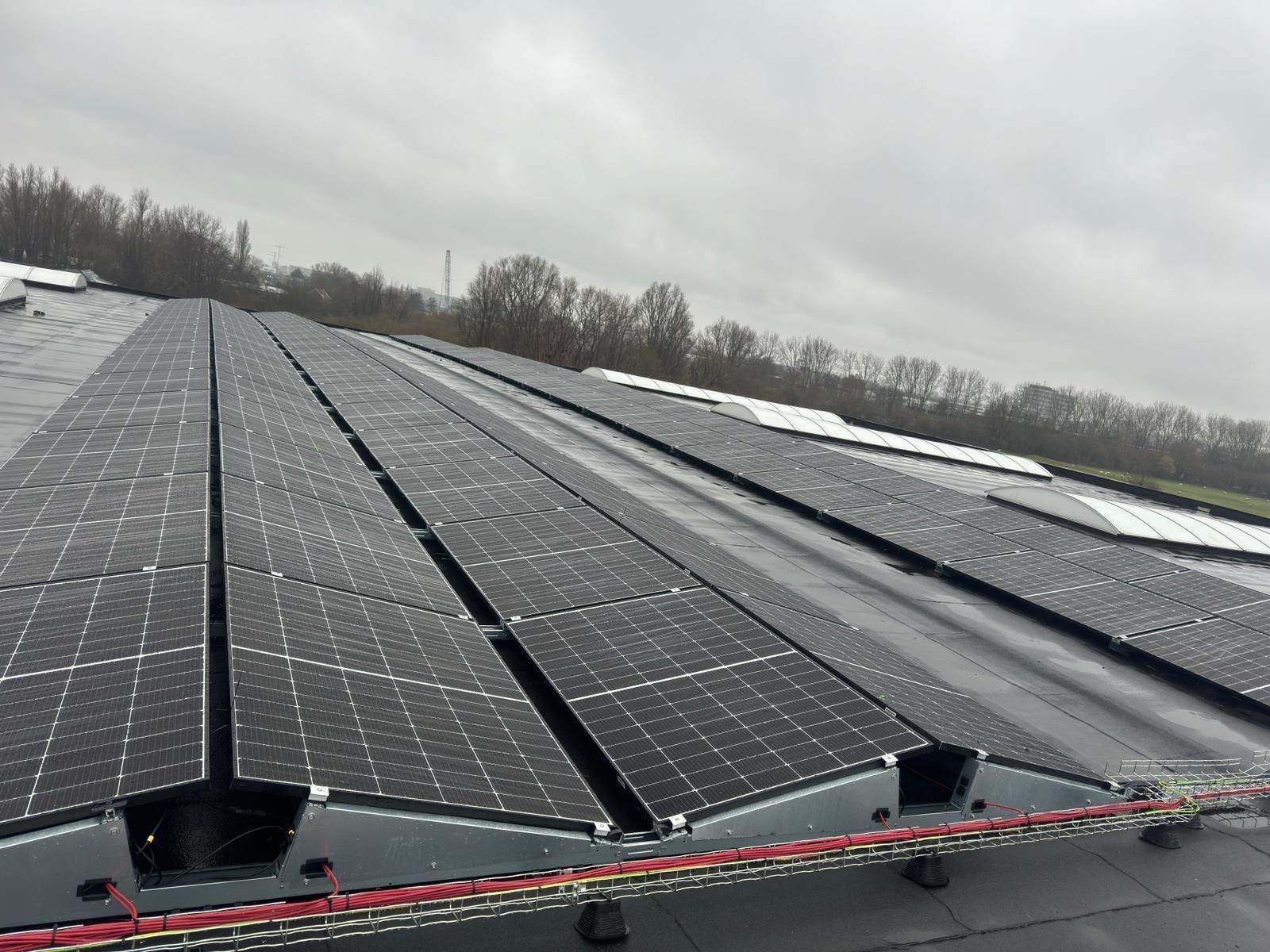 Zonnepanelen op het dak van KRG Asian Food — 144 panelen