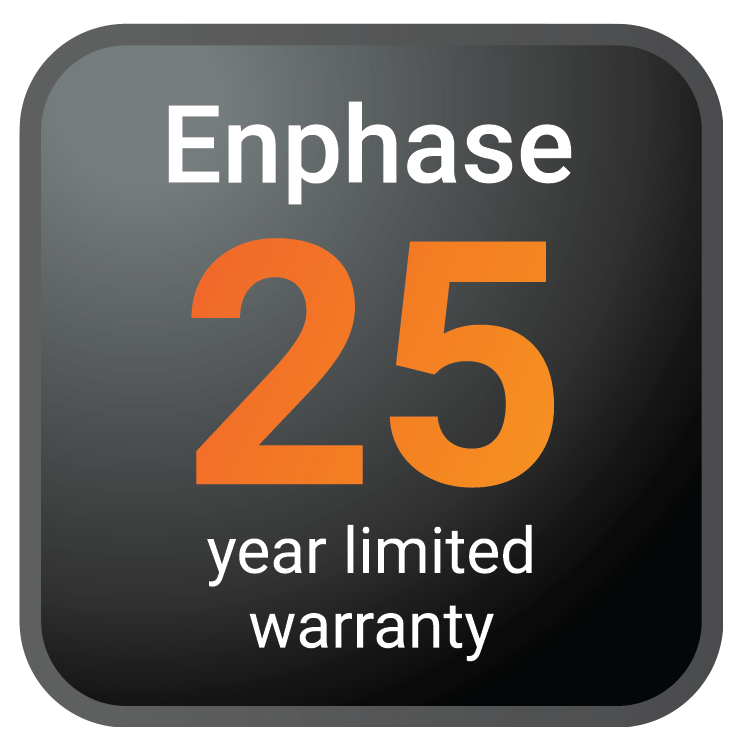 25 jaar garantie label van Enphase.